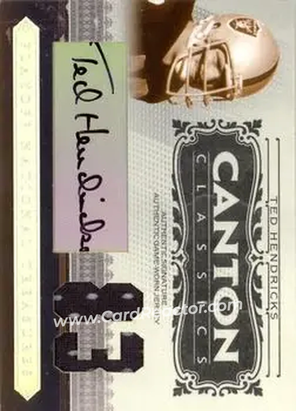 2006 Playoff National Treasures - Canton Classics Materials Signature Jersey Number #CC-TH - Ted Hendricks - Oakland Raiders - Front 2006 Playoff National Treasures - Canton Classics Materials Signature Jersey Number #CC-TH - Ted Hendricks - Oakland Raiders - Front