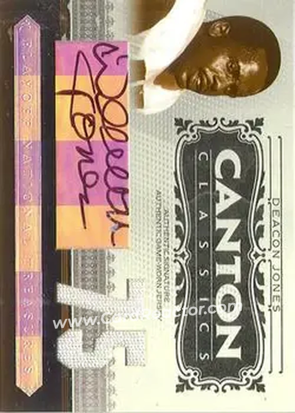 2006 Playoff National Treasures - Canton Classics Materials Signature Jersey Number Prime #CC-DJ - Dave Jones - Los Angeles Rams - Front 2006 Playoff National Treasures - Canton Classics Materials Signature Jersey Number Prime #CC-DJ - Dave Jones - Los Angeles Rams - Front