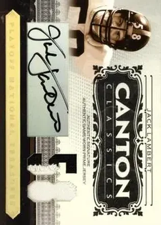 2006 Playoff National Treasures - Canton Classics Materials Signature Jersey Number Prime #CC-JL - Jack Lambert - Pittsburgh Steelers