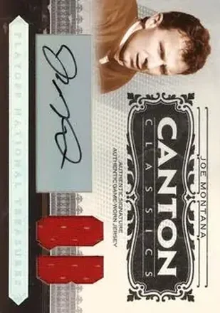 2006 Playoff National Treasures - Canton Classics Materials Signature Position #CC-JM - Joe Montana - San Francisco 49ers