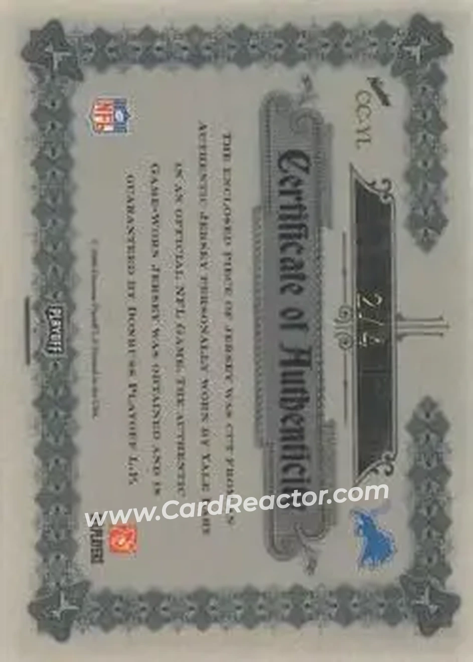 2006 Playoff National Treasures - Canton Classics Materials Signature Position Prime #CC-YL - Yale Lary - Detroit Lions - Back 2006 Playoff National Treasures - Canton Classics Materials Signature Position Prime #CC-YL - Yale Lary - Detroit Lions - Back
