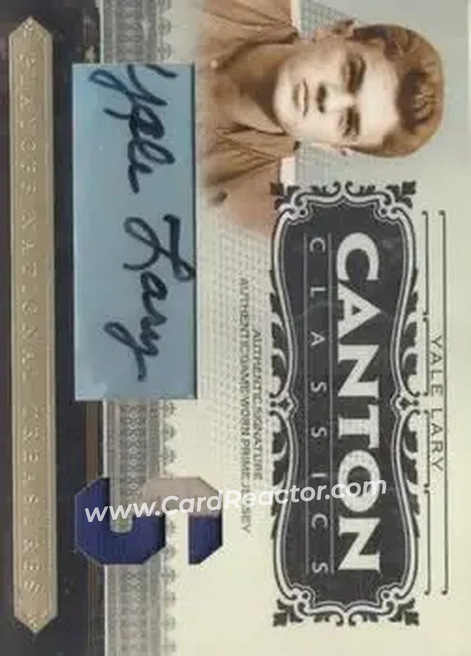 2006 Playoff National Treasures - Canton Classics Materials Signature Position Prime #CC-YL - Yale Lary - Detroit Lions - Front 2006 Playoff National Treasures - Canton Classics Materials Signature Position Prime #CC-YL - Yale Lary - Detroit Lions - Front