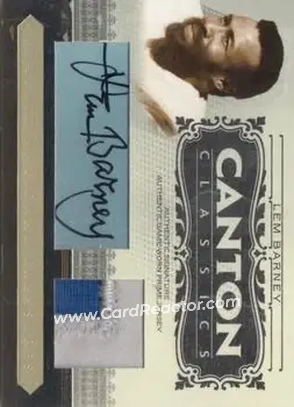 2006 Playoff National Treasures - Canton Classics Materials Signature Prime #CC-LB - Lem Barney - Detroit Lions - Front 2006 Playoff National Treasures - Canton Classics Materials Signature Prime #CC-LB - Lem Barney - Detroit Lions - Front