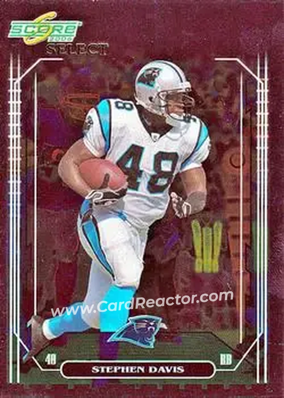 2006 Score Select #38 - Stephen Davis - Carolina Panthers - Front