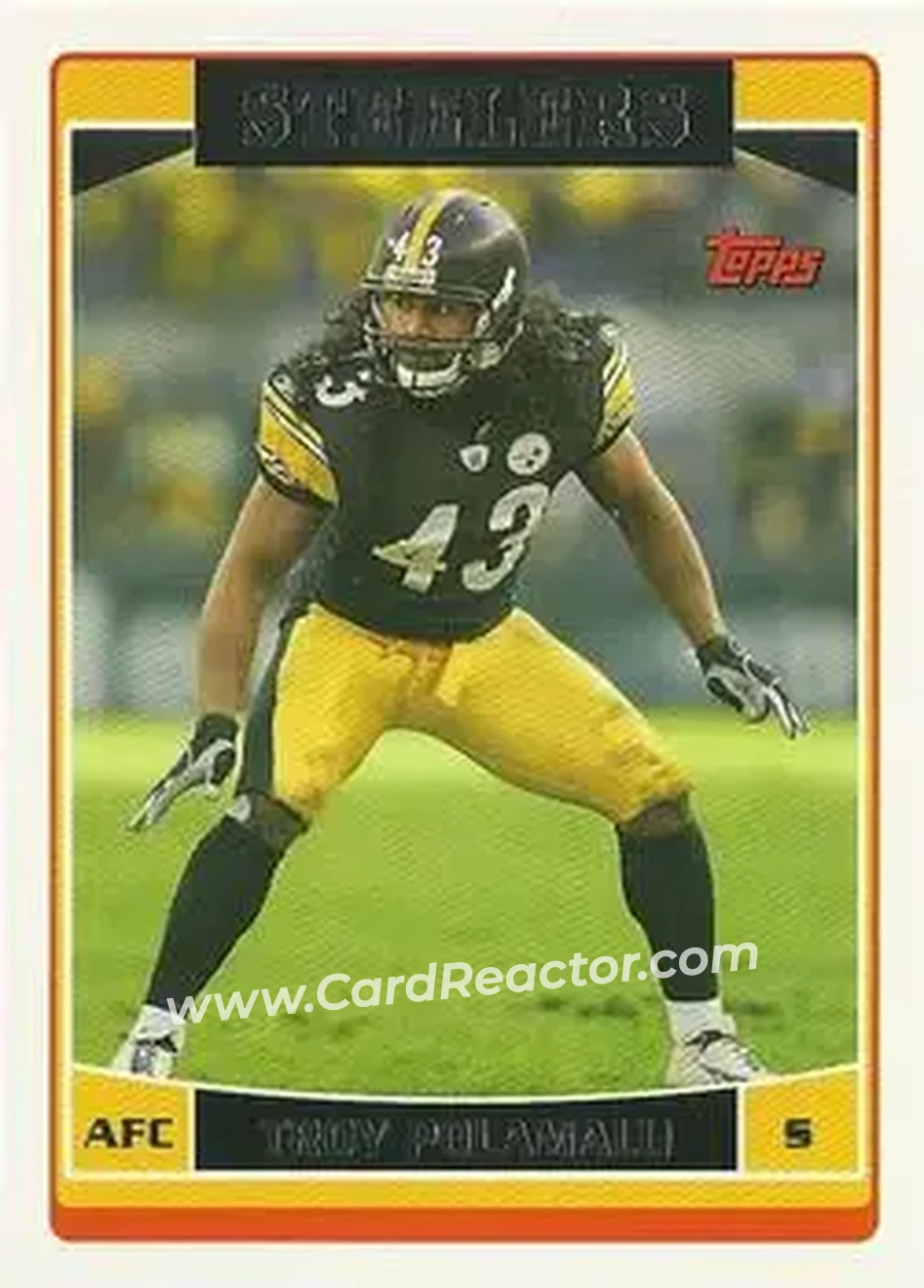 2006 Topps #16 - Troy Polamalu - Pittsburgh Steelers - Front