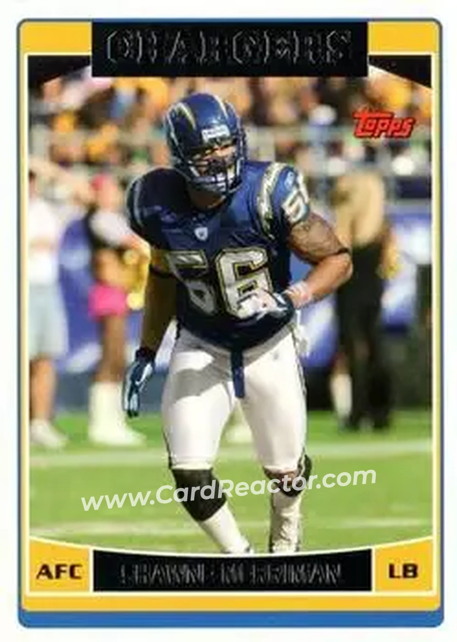 2006 Topps #24 - Shawne Merriman - San Diego Chargers - Front