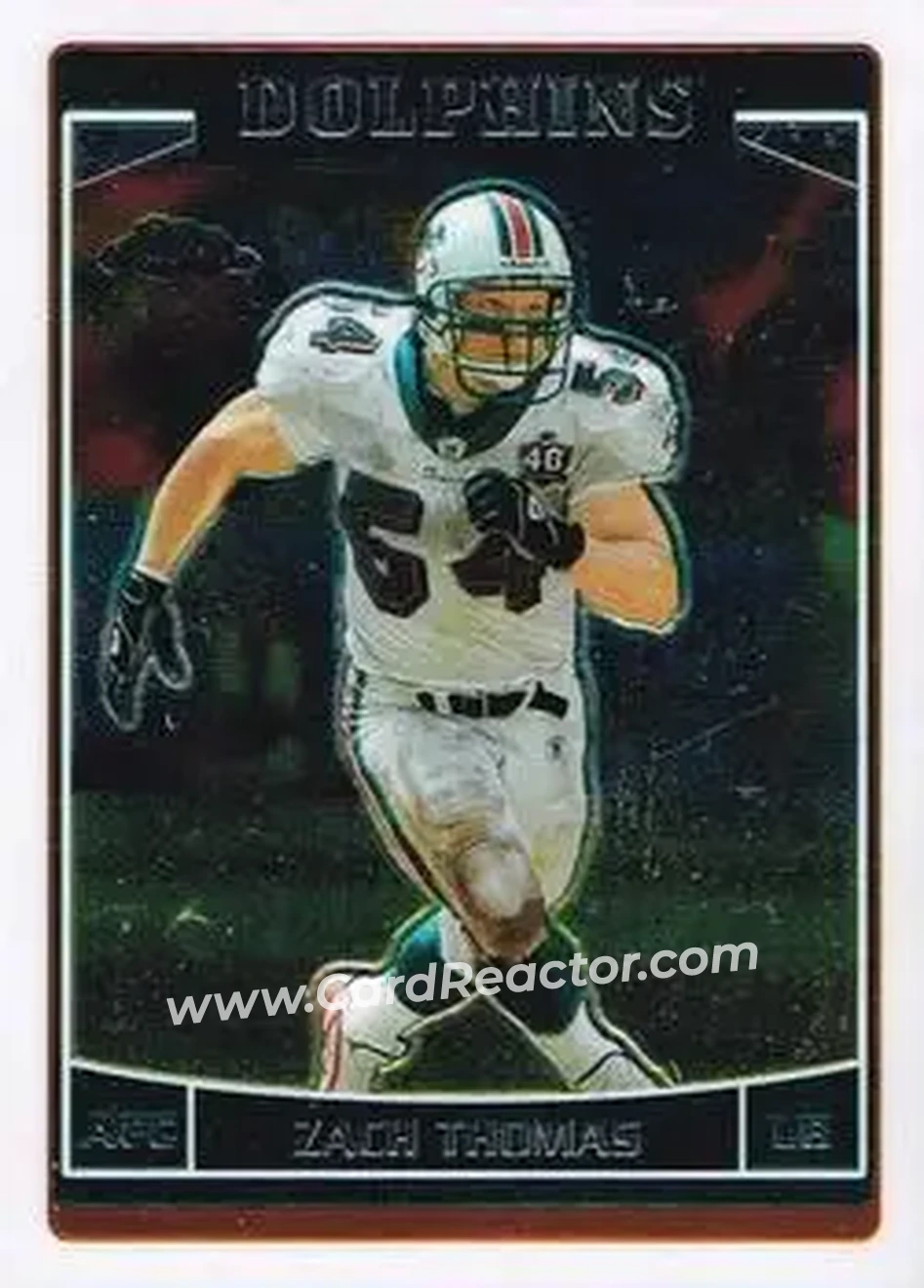 2006 Topps Chrome #26 - Zach Thomas - Miami Dolphins - Front