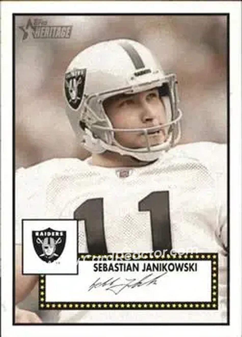 2006 Topps Heritage #28 - Sebastian Janikowski - Oakland Raiders - Front