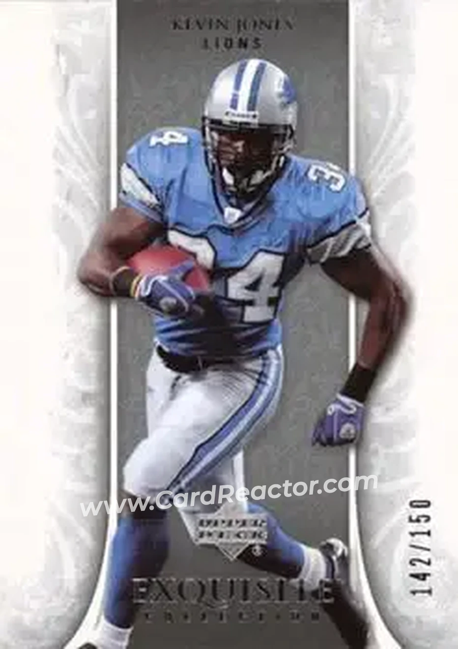 2006 Upper Deck Exquisite Collection #20 - Kevin Jones - Detroit Lions - Front 2006 Upper Deck Exquisite Collection #20 - Kevin Jones - Detroit Lions - Front