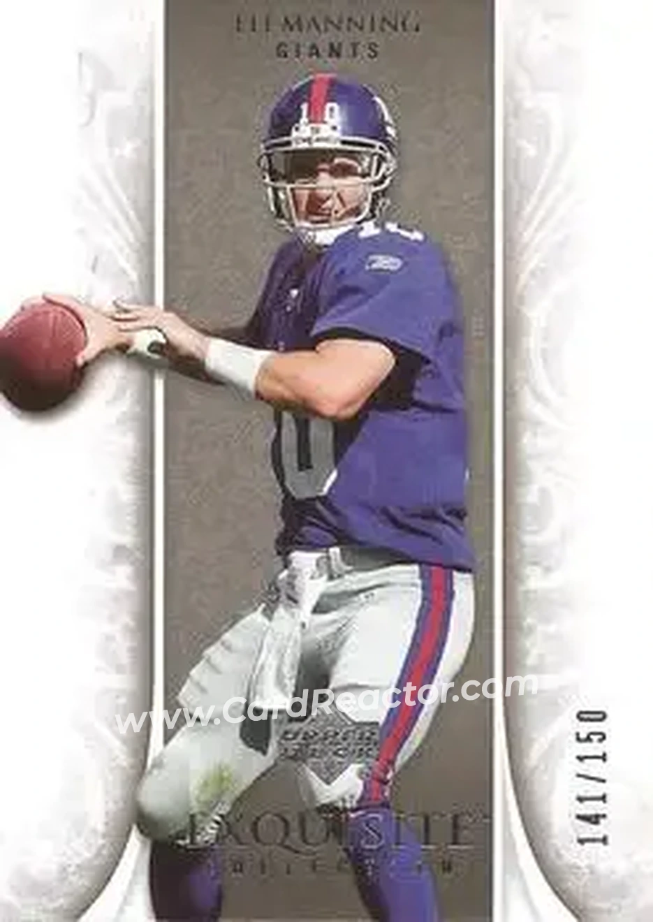 2006 Upper Deck Exquisite Collection #39 - Eli Manning - New York Giants - Front 2006 Upper Deck Exquisite Collection #39 - Eli Manning - New York Giants - Front