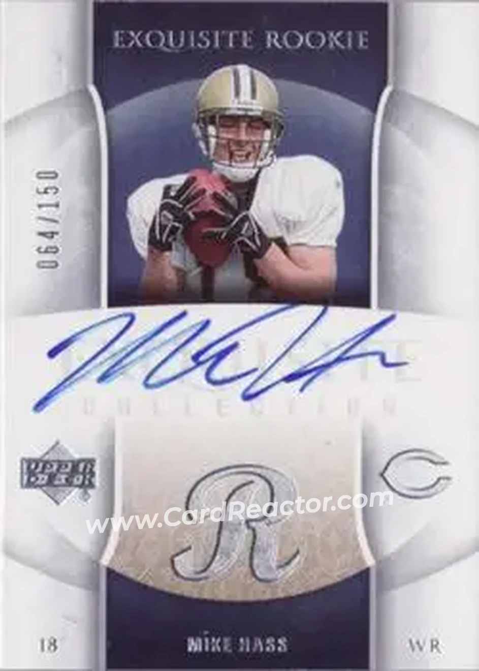 2006 Upper Deck Exquisite Collection #93 - Mike Hass - Chicago Bears - Front 2006 Upper Deck Exquisite Collection #93 - Mike Hass - Chicago Bears - Front