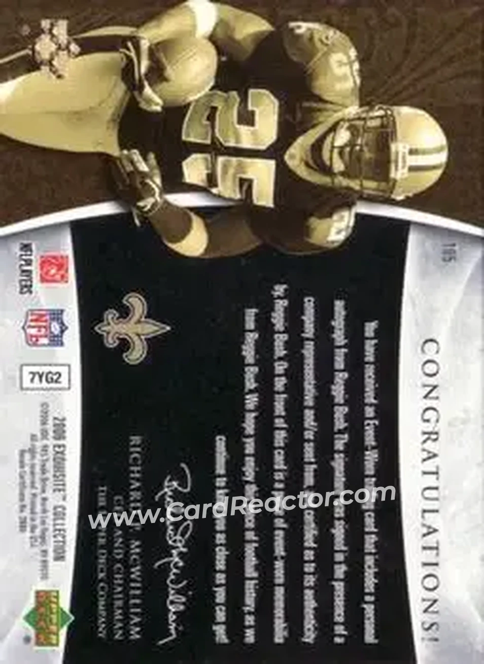 2006 Upper Deck Exquisite Collection #105 - Reggie Bush - New Orleans Saints - Back