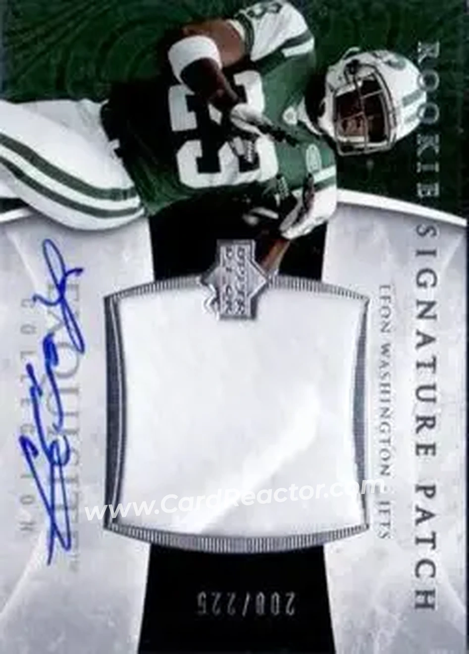 2006 Upper Deck Exquisite Collection #123 - Leon Washington - New York Jets - Front 2006 Upper Deck Exquisite Collection #123 - Leon Washington - New York Jets - Front
