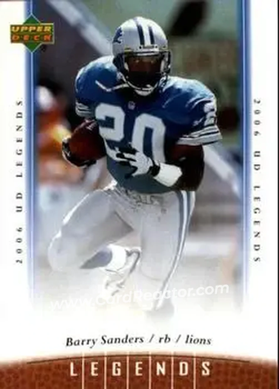 2006 Upper Deck Legends #3 - Barry Sanders - Detroit Lions - Front