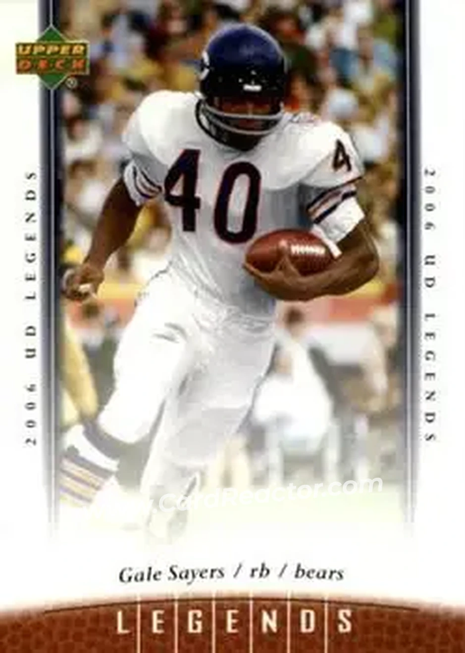 2006 Upper Deck Legends #16 - Gale Sayers - Chicago Bears - Front 2006 Upper Deck Legends #16 - Gale Sayers - Chicago Bears - Front