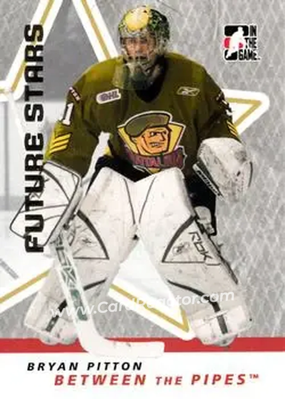 2006-07 In The Game Between The Pipes #5 - Bryan Pitton - Brampton Battalion - Front 2006-07 In The Game Between The Pipes #5 - Bryan Pitton - Brampton Battalion - Front