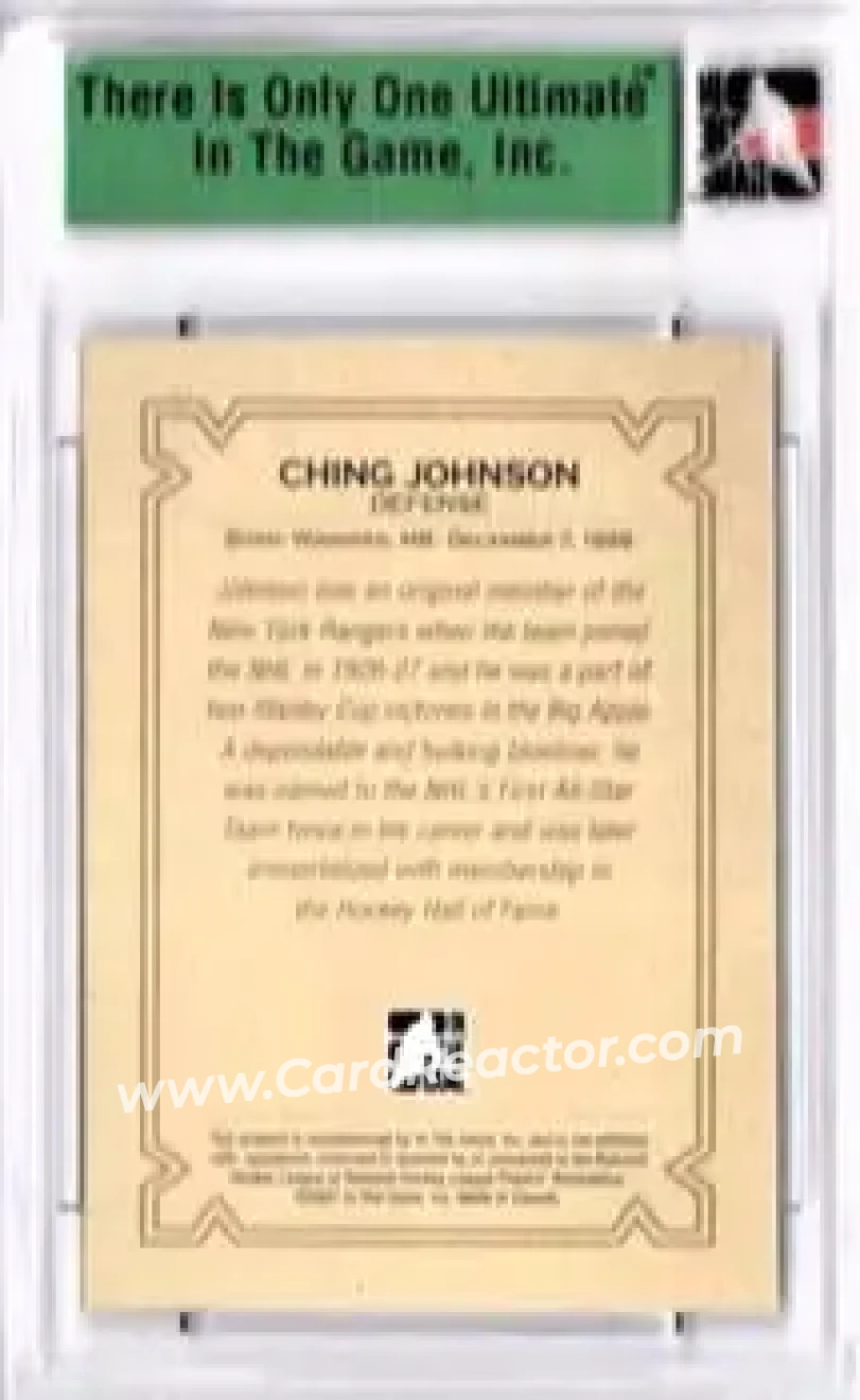 2006-07 In The Game Ultimate Memorabilia #NNO - Ching Johnson - New York Rangers - Back 2006-07 In The Game Ultimate Memorabilia #NNO - Ching Johnson - New York Rangers - Back