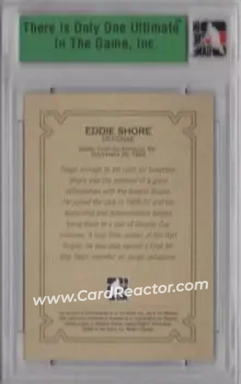 2006-07 In The Game Ultimate Memorabilia #NNO - Eddie Shore - Boston Bruins - Back