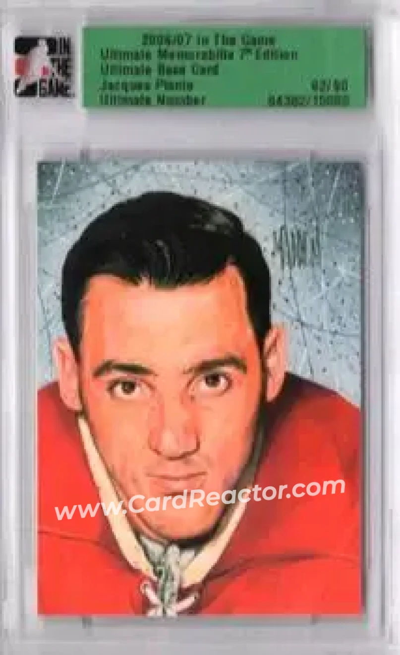 2006-07 In The Game Ultimate Memorabilia #NNO - Jacques Plante - Montreal Canadiens - Front