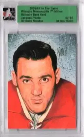 Jacques Plante · 2006-07 In The Game Ultimate Memorabilia #NNO