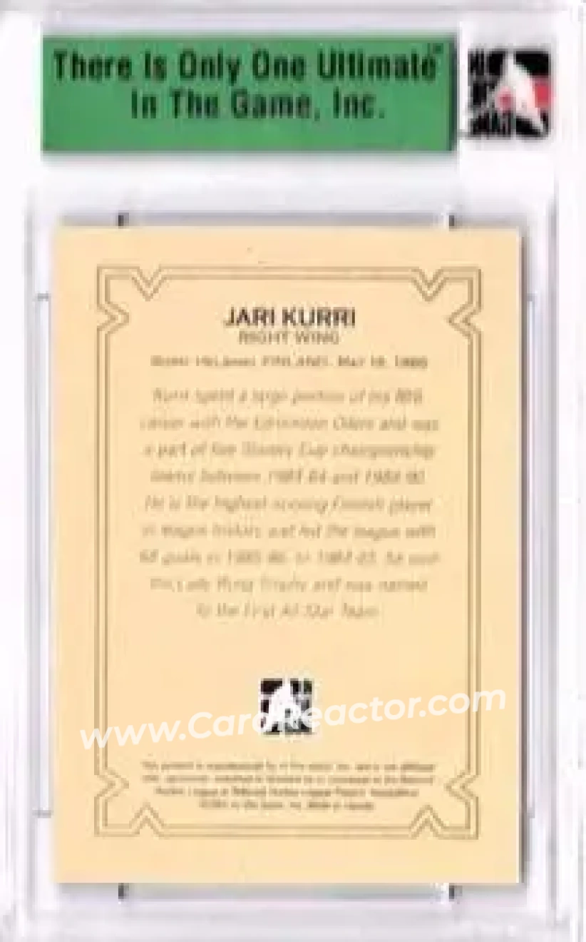 2006-07 In The Game Ultimate Memorabilia #NNO - Jari Kurri - Edmonton Oilers - Back