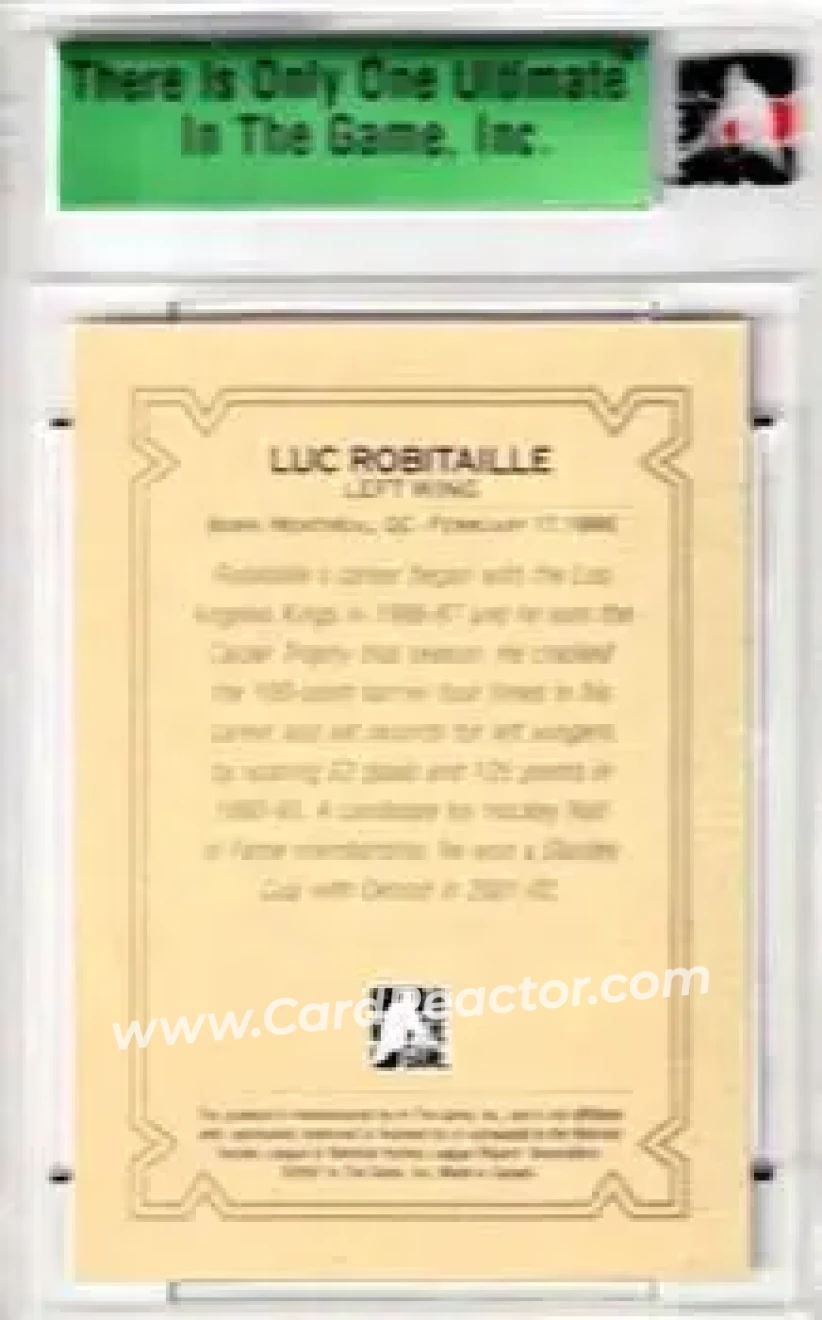 2006-07 In The Game Ultimate Memorabilia #NNO - Luc Robitaille - Pittsburgh Penguins - Back 2006-07 In The Game Ultimate Memorabilia #NNO - Luc Robitaille - Pittsburgh Penguins - Back