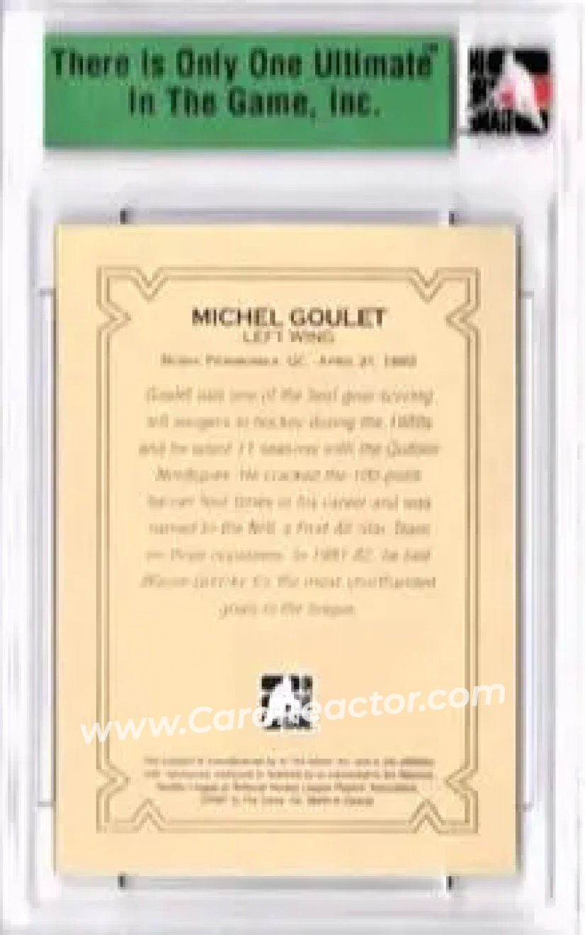 2006-07 In The Game Ultimate Memorabilia #NNO - Michel Goulet - Quebec Nordiques - Back