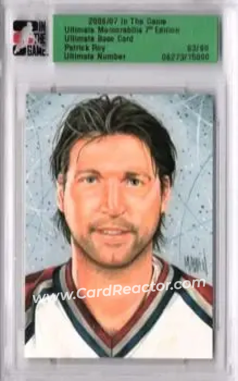 2006-07 In The Game Ultimate Memorabilia #NNO - Patrick Roy - Colorado Avalanche - Front 2006-07 In The Game Ultimate Memorabilia #NNO - Patrick Roy - Colorado Avalanche - Front