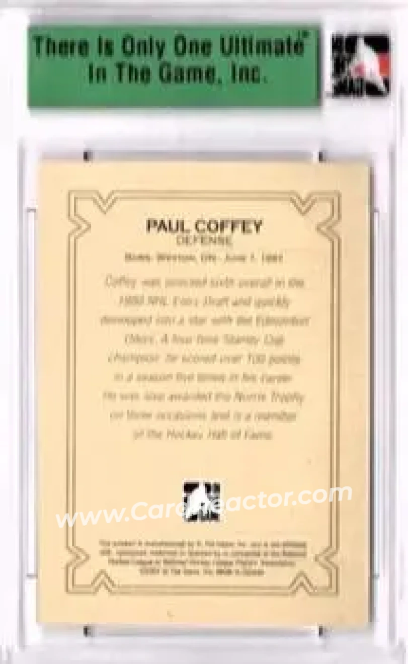 2006-07 In The Game Ultimate Memorabilia #NNO - Paul Coffey - Edmonton Oilers - Back