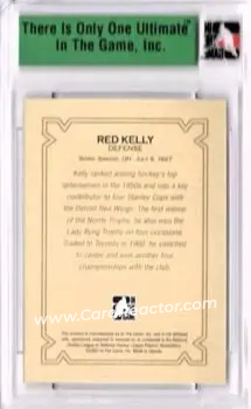 2006-07 In The Game Ultimate Memorabilia #NNO - Red Kelly - Detroit Red Wings - Back