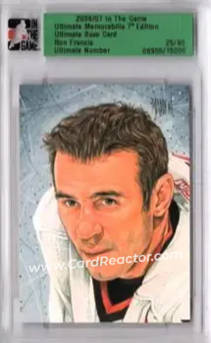 2006-07 In The Game Ultimate Memorabilia #NNO - Ron Francis - Carolina Hurricanes - Front 2006-07 In The Game Ultimate Memorabilia #NNO - Ron Francis - Carolina Hurricanes - Front