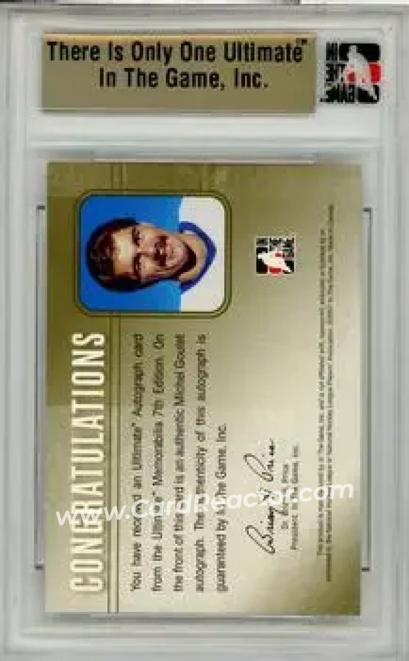 2006-07 In The Game Ultimate Memorabilia - Autos #NNO - Michel Goulet - Quebec Nordiques - Back 2006-07 In The Game Ultimate Memorabilia - Autos #NNO - Michel Goulet - Quebec Nordiques - Back