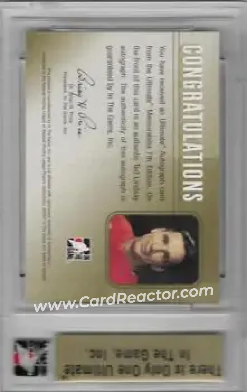 2006-07 In The Game Ultimate Memorabilia - Autos #NNO - Ted Lindsay - Detroit Red Wings - Back 2006-07 In The Game Ultimate Memorabilia - Autos #NNO - Ted Lindsay - Detroit Red Wings - Back