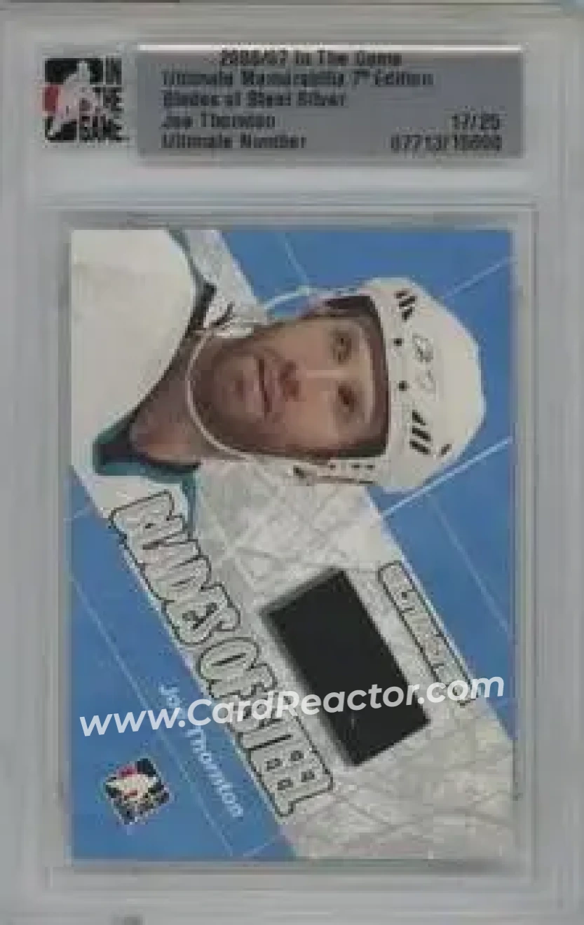 2006-07 In The Game Ultimate Memorabilia - Blades of Steel #NNO - Joe Thornton - San Jose Sharks - Front