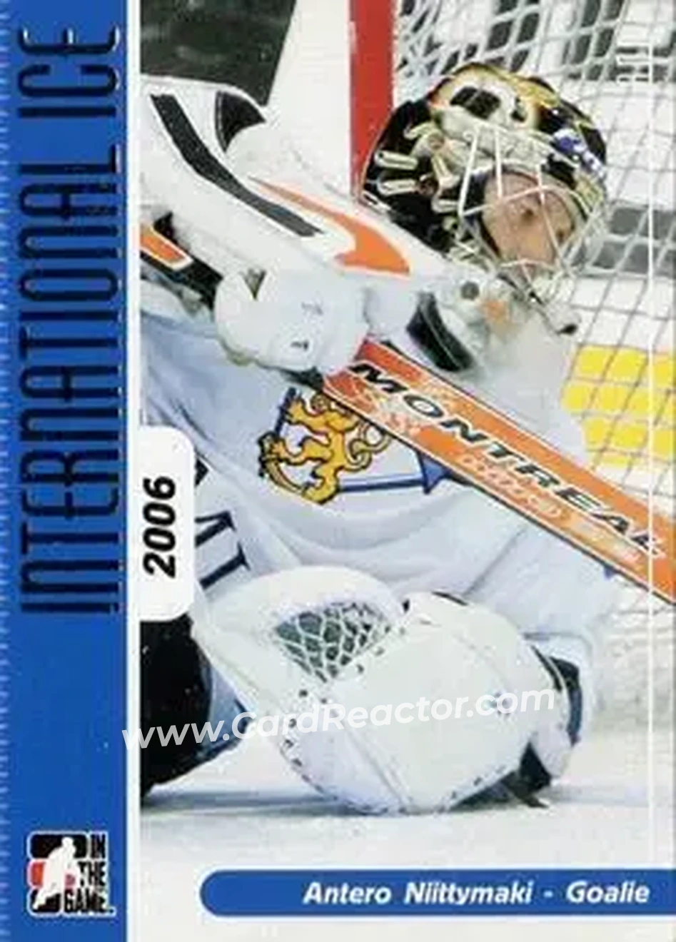 2006-07 In The Game Used International Ice #16 - Antero Niittymaki - Finland - Front