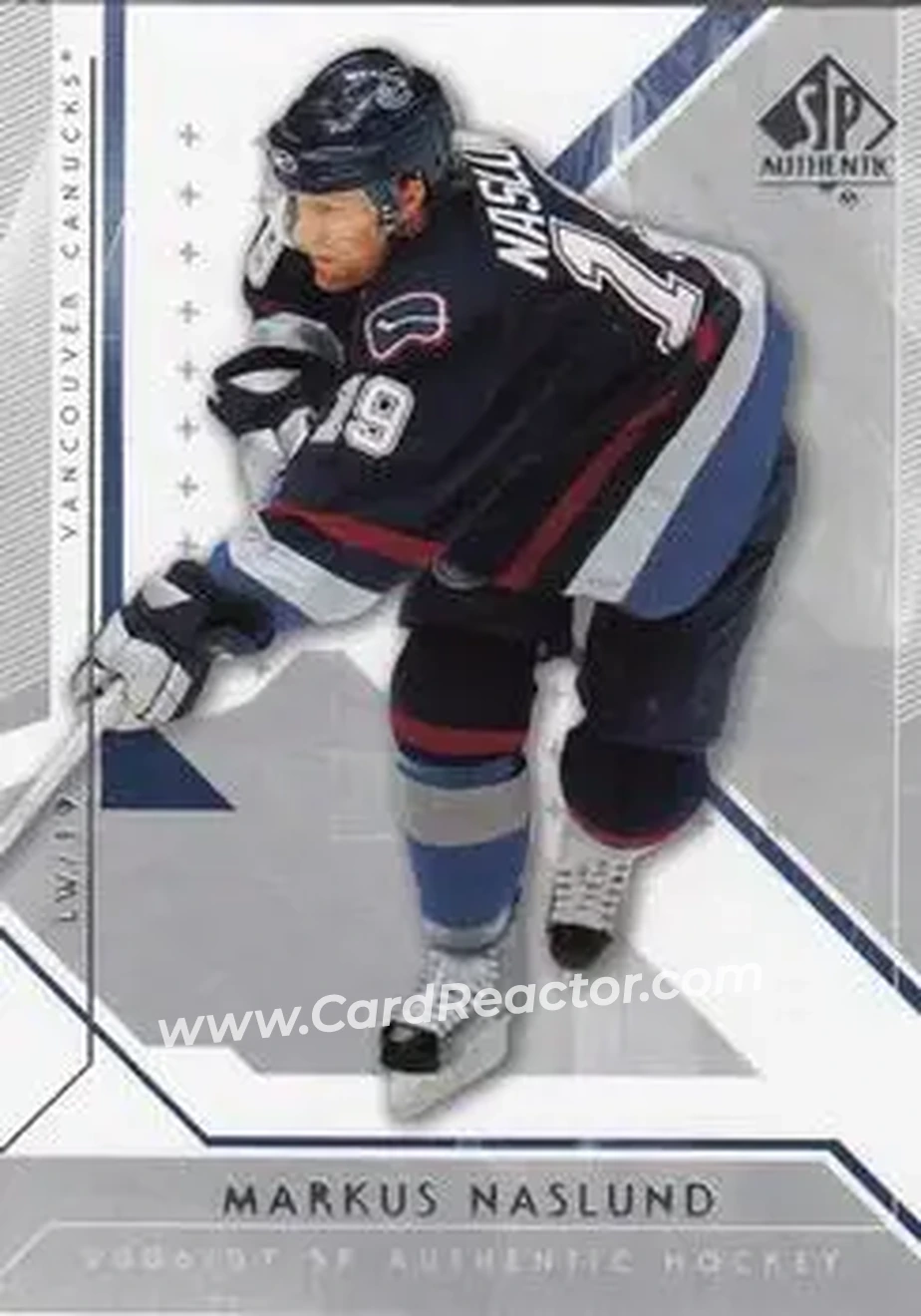 2006-07 SP Authentic #3 - Markus Naslund - Vancouver Canucks - Front 2006-07 SP Authentic #3 - Markus Naslund - Vancouver Canucks - Front