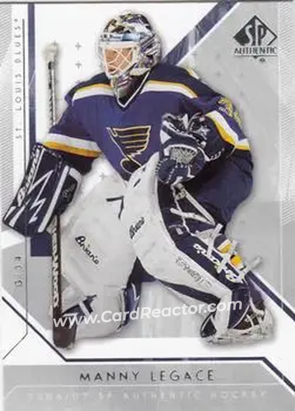 2006-07 SP Authentic #15 - Manny Legace - St. Louis Blues - Front