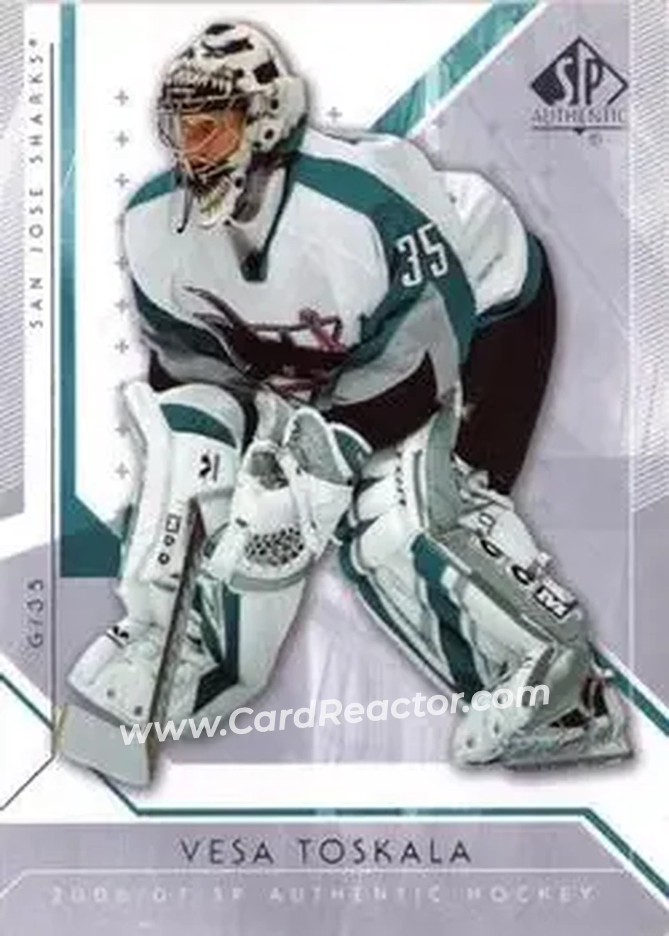 2006-07 SP Authentic #19 - Vesa Toskala - San Jose Sharks - Front