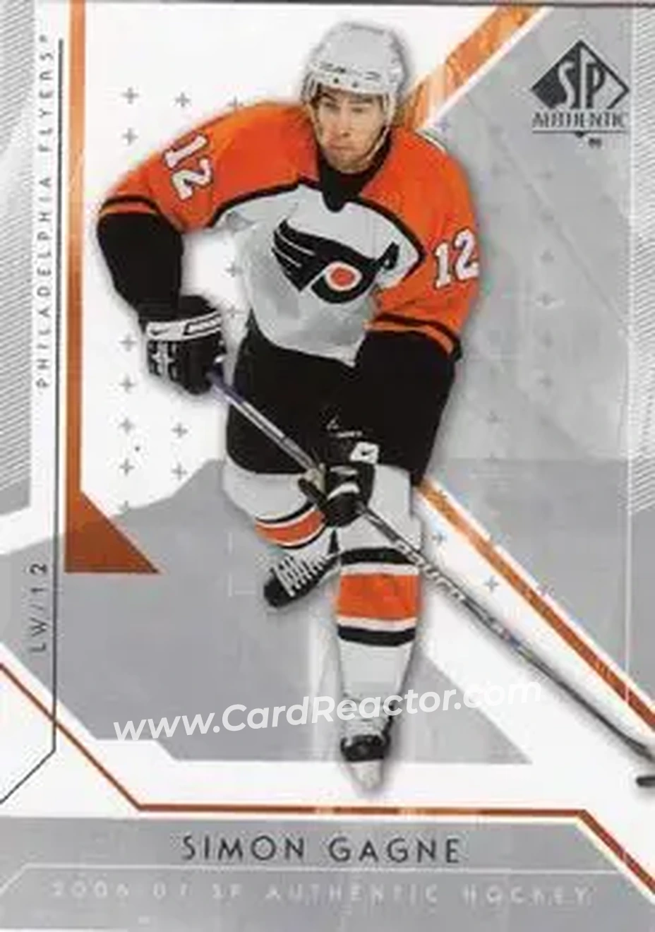 2006-07 SP Authentic #29 - Simon Gagne - Philadelphia Flyers - Front 2006-07 SP Authentic #29 - Simon Gagne - Philadelphia Flyers - Front