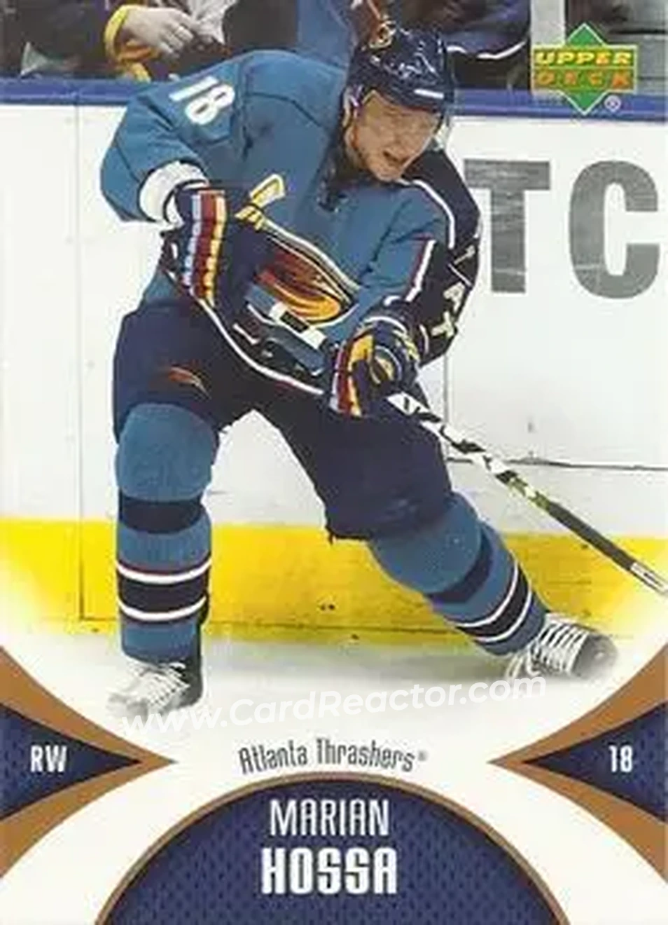 2006-07 Upper Deck Mini Jersey #6 - Marian Hossa - Atlanta Thrashers - Front 2006-07 Upper Deck Mini Jersey #6 - Marian Hossa - Atlanta Thrashers - Front