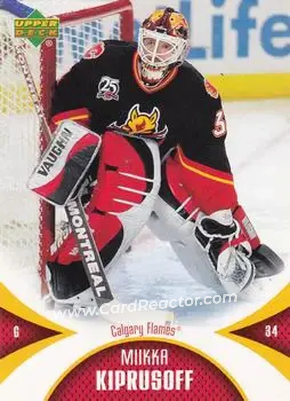 2006-07 Upper Deck Mini Jersey #14 - Miikka Kiprusoff - Calgary Flames - Front 2006-07 Upper Deck Mini Jersey #14 - Miikka Kiprusoff - Calgary Flames - Front