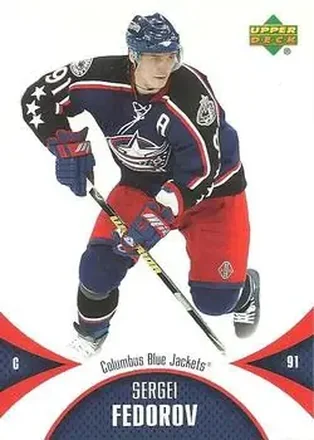 2006-07 Upper Deck Mini Jersey #30 - Sergei Fedorov - Columbus Blue Jackets