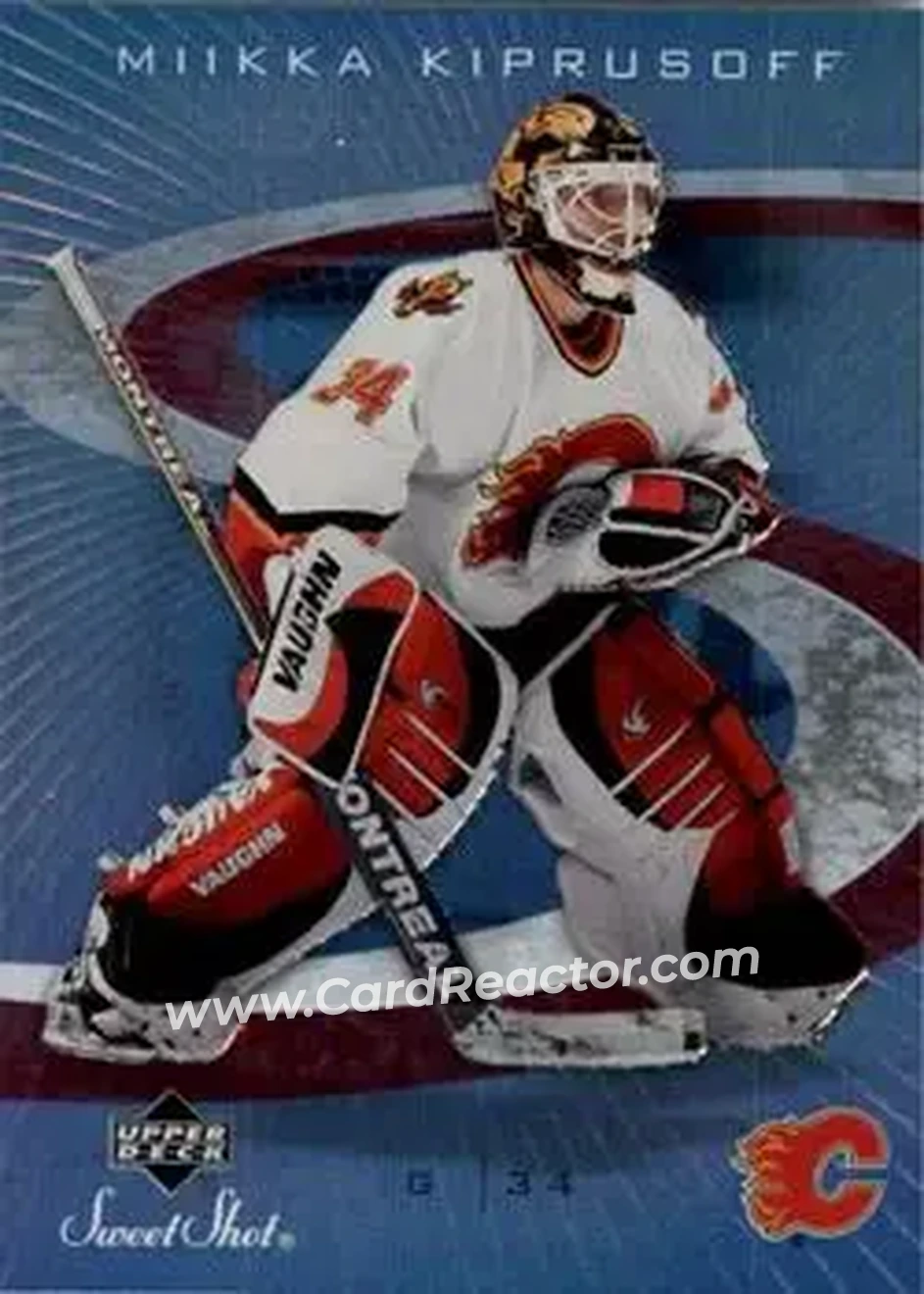 2006-07 Upper Deck Sweet Shot #20 - Miikka Kiprusoff - Calgary Flames - Front 2006-07 Upper Deck Sweet Shot #20 - Miikka Kiprusoff - Calgary Flames - Front