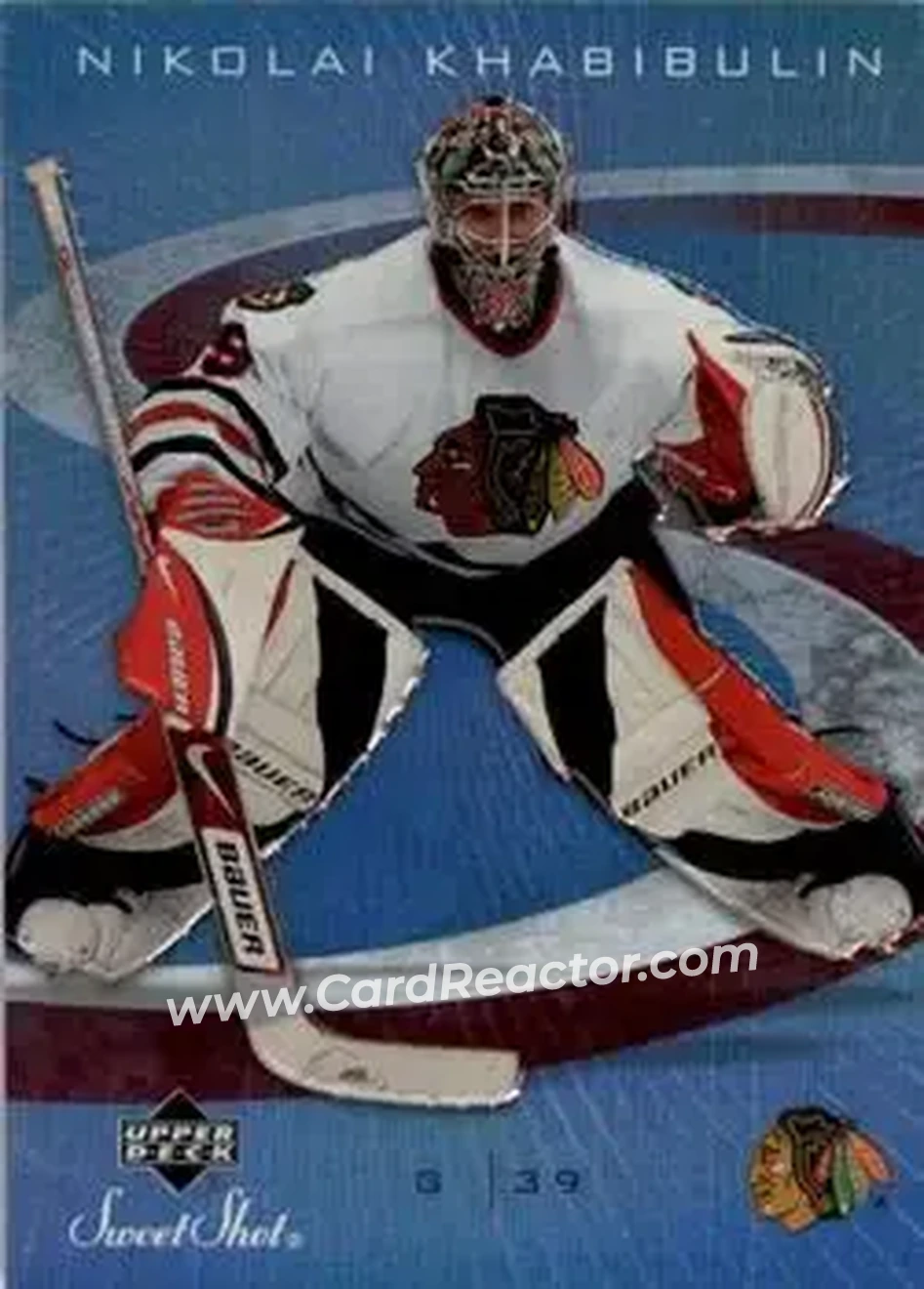 2006-07 Upper Deck Sweet Shot #23 - Nikolai Khabibulin - Chicago Blackhawks - Front 2006-07 Upper Deck Sweet Shot #23 - Nikolai Khabibulin - Chicago Blackhawks - Front