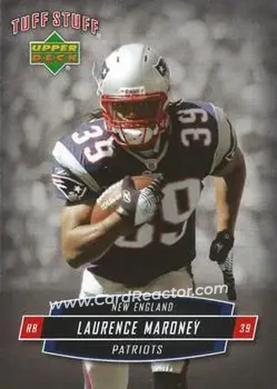2006 Upper Deck Tuff Stuff #TSUD-20 - Laurence Maroney - New England Patriots - Front 2006 Upper Deck Tuff Stuff #TSUD-20 - Laurence Maroney - New England Patriots - Front