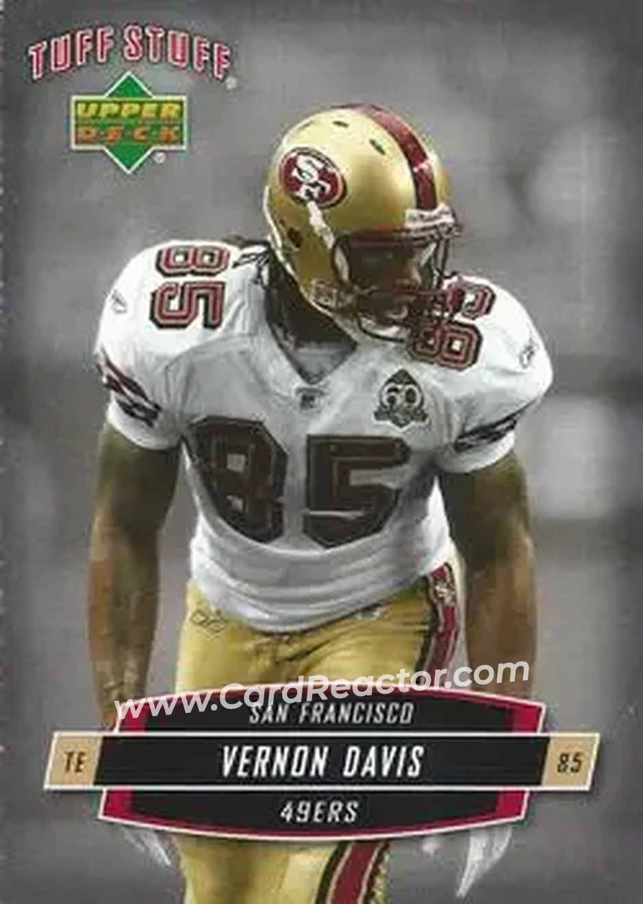 2006 Upper Deck Tuff Stuff #TSUD-30 - Vernon Davis - San Francisco 49ers - Front 2006 Upper Deck Tuff Stuff #TSUD-30 - Vernon Davis - San Francisco 49ers - Front