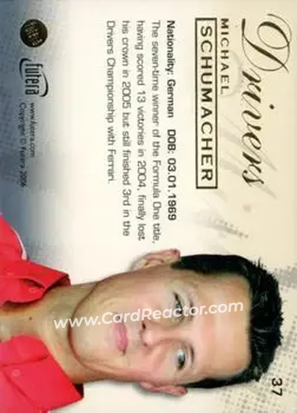 2006 Futera Grand Prix #37 - Michael Schumacher - Ferrari - Back