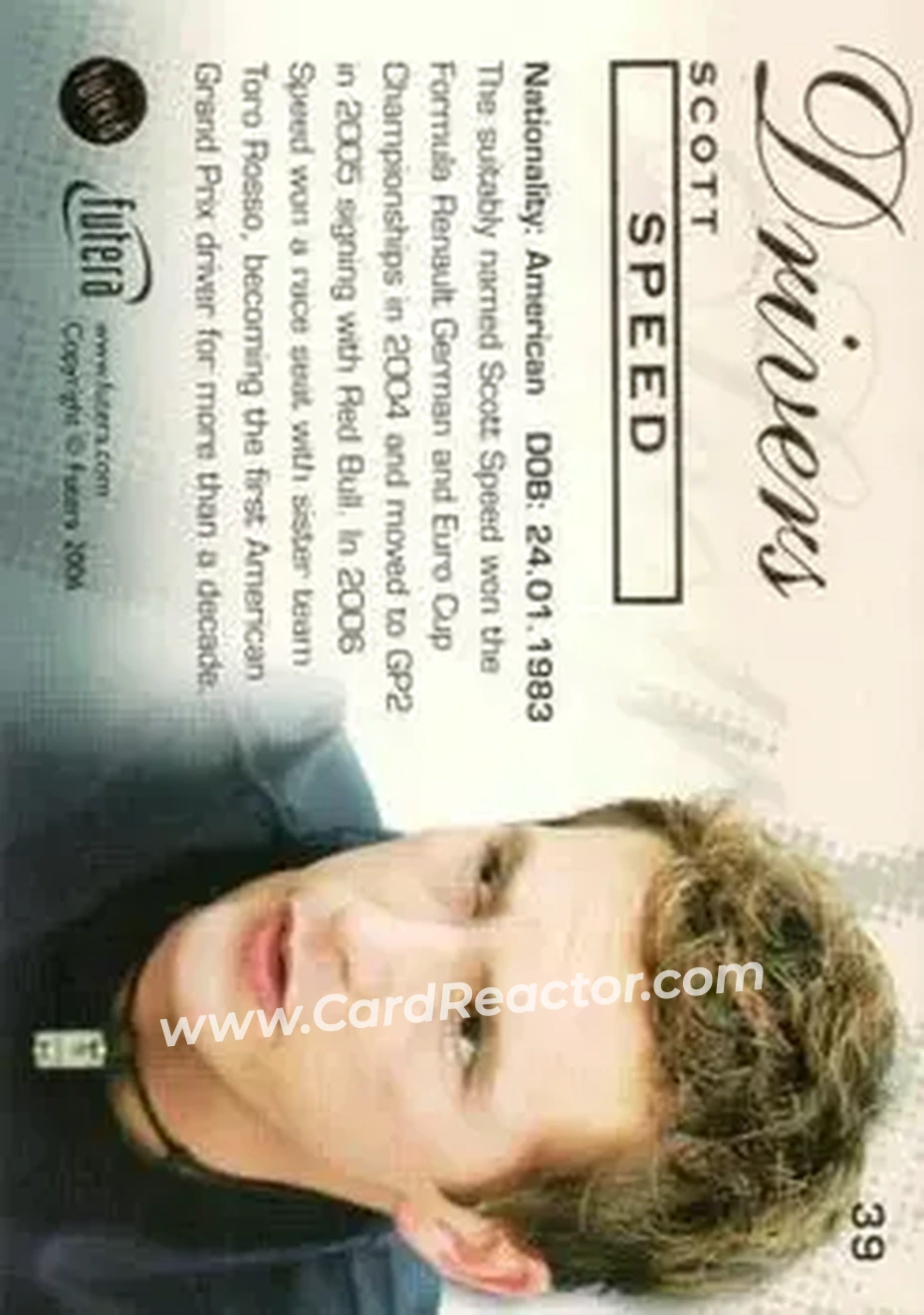 2006 Futera Grand Prix #39 - Scott Speed - Scuderia Toro Rosso - Back