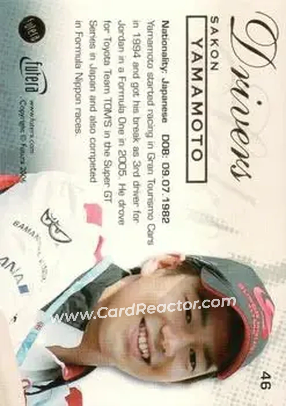 2006 Futera Grand Prix #46 - Sakon Yamamoto - Super Aguri F1 - Back
