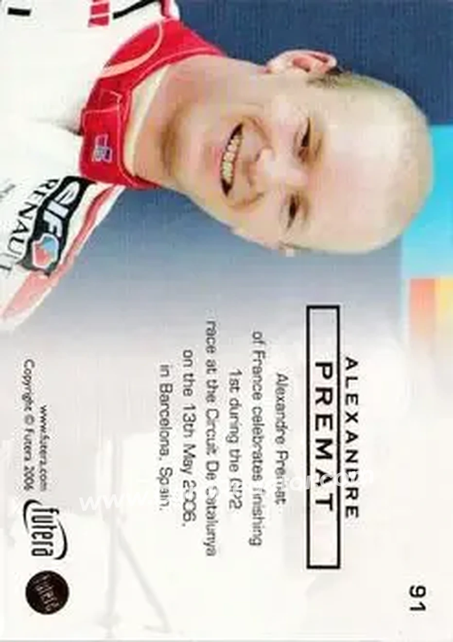 2006 Futera Grand Prix #91 - Alexandre Premat - ART Grand Prix - Back